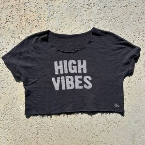 ALO Yoga Black High Vibes Women's Top